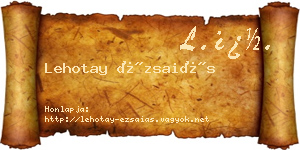 Lehotay Ézsaiás névjegykártya